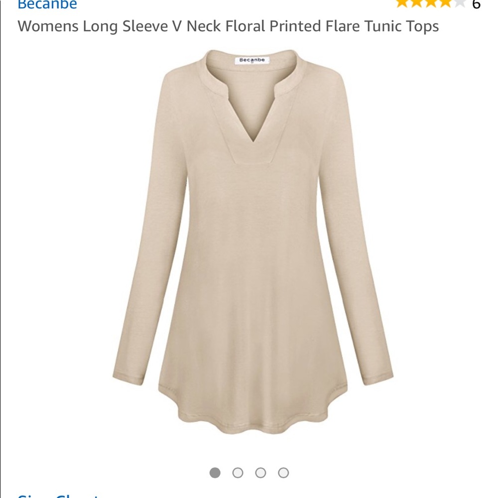 Long Sleeve V Neck  Flare Tunic Top